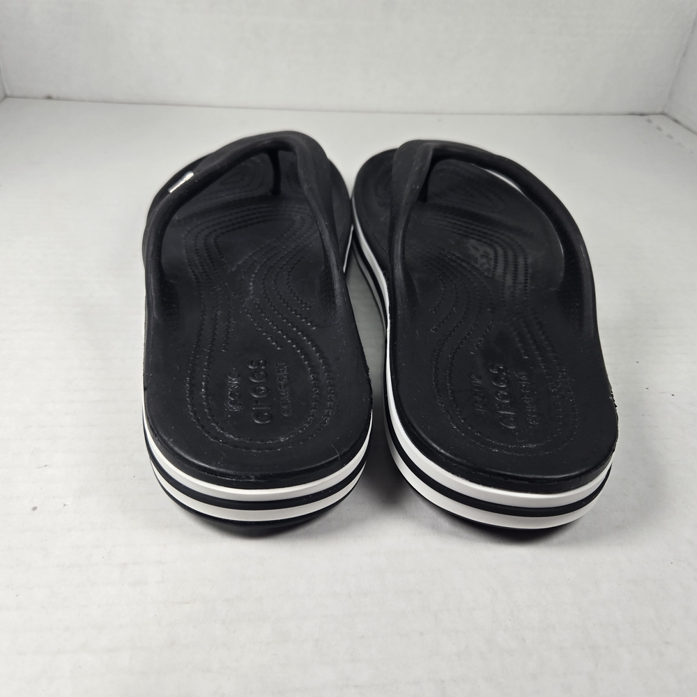 Crocs Adult Unisex Bayaband Black and White Flip Flop Sandals Size M6 W8 - Picture 4 of 7